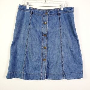 CHAPS DENIM BUTTON FRONT SKIRT